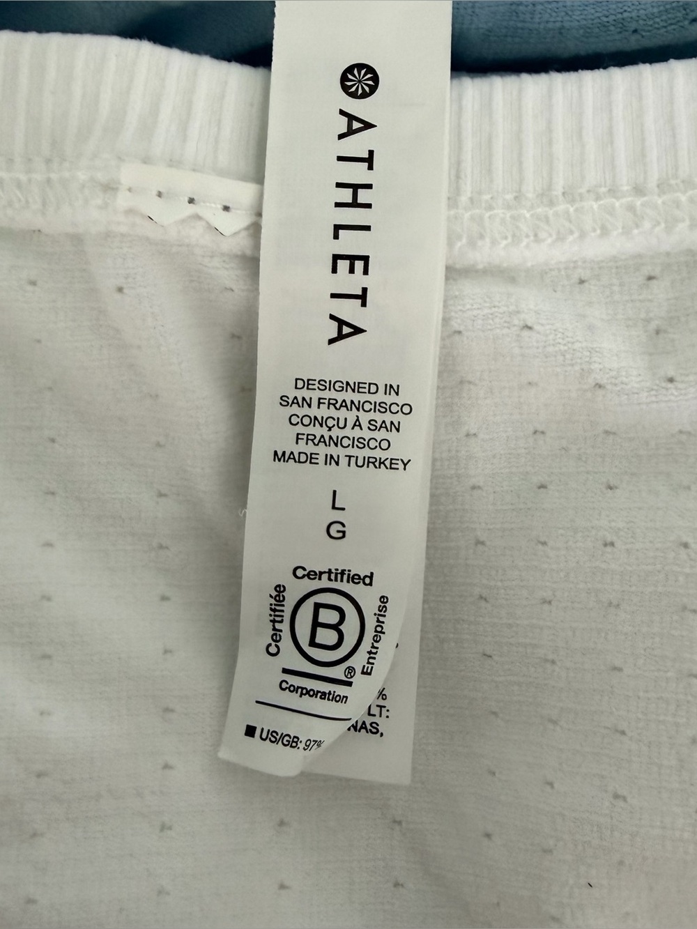 ATHLETA In Motion Athletic Tank. Sleeveless. White. Large. - Picture 8 of 9